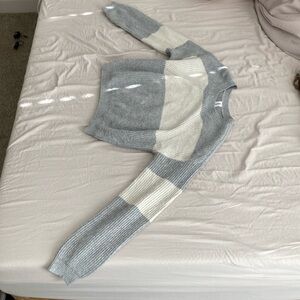Greyish blue and off white sweater brand Abound medium